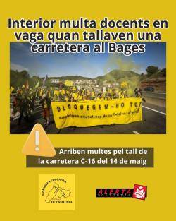 Arriben les primeres multes als docents que van participar en els talls de carretera de la vaga educativa