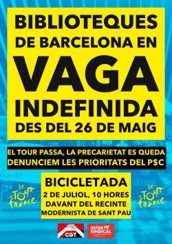 Treballadors de les biblioteques convoquen una bicicletada per denunciar la despesa p&uacute;blica destinada al Tour de Fran&ccedil;a