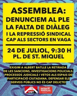 Els bibliotecaris en vaga denuncien la repressi&oacute; i es concentraran davant del plenari de l'Ajuntament de Barcelona