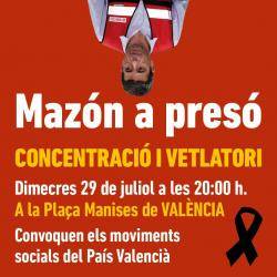 Els moviments socials convoquen nova una concentraci&oacute; per reclamar &laquo;Maz&oacute;n a pres&oacute;&raquo;
