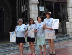 Dones dels Pa&iuml;sos Catalans reivindiquen davant l?Ajuntament de Perpiny&agrave; el catal&agrave; com a pilar de la naci&oacute;