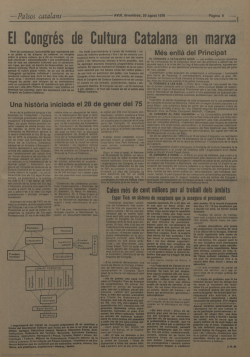 El Congr&eacute;s de Cultura Catalana, en plena expansi&oacute; l�estiu de 1976