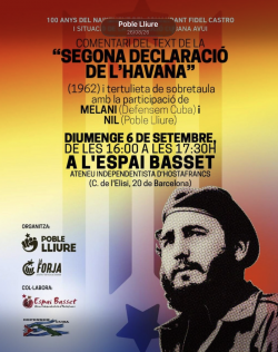 Poble Lliure i la Forja organitzen un acte sobre la Segona Declaraci&oacute; de l?Havana i la situaci&oacute; actual de Cuba