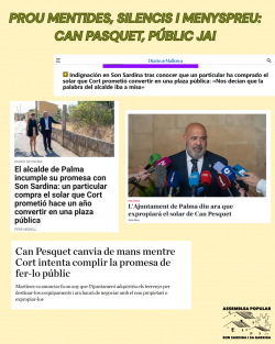Son Sardina exigeix a Cort la compra immediata de Can Pasquet