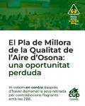 La CUP vota contra el Pla de Millora de la Qualitat de l'Aire d'Osona per les contradiccions sobre les Zones de Baixes Emissions