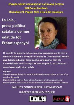 El F&ograve;rum Obert de la UCE abordar&agrave; la repressi&oacute; pol&iacute;tica a partir del cas de Dolores L&oacute;pez Resina