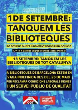 La vaga de biblioteques continuar&agrave; al setembre i s'estendr&agrave; a tot Catalunya