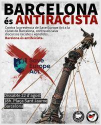 La CUP crida a mobilitzar-se dissabte a Barcelona contra Save Europe Act i la xenof&ograve;bia