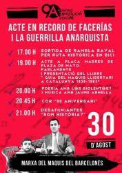 Barcelona recorda Josep Llu&iacute;s Facerias i la guerrilla anarquista amb una ruta pels espais del maquis