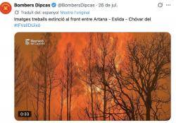 Un dels incendis forestals m&eacute;s greus registrats aquest estiu als Pa&iuml;sos Catalans