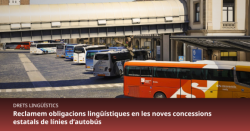 Plataforma per la Llengua reclama garantir el catal&agrave; als autobusos estatals que circulen per Catalunya i el Pa&iacute;s Valenci&agrave;