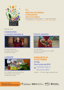 Eixarcolant porta el cinema etnobot&agrave;nic i agroecol&ograve;gic arreu dels territoris de parla catalana