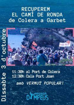 Empord&agrave; Dempeus torna a mobilitzar-se per recuperar el cam&iacute; de ronda entre Colera i Garbet