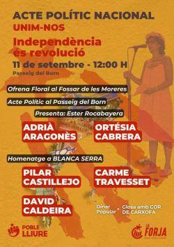 Poble Lliure homenatjar&agrave; Blanca Serra durant la Diada a Barcelona