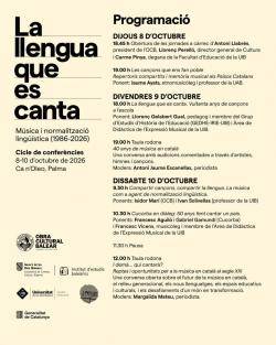 L'OCB i la UIB analitzaran quaranta anys de m&uacute;sica i normalitzaci&oacute; ling&uuml;&iacute;stica a les Illes