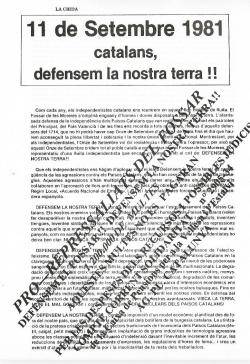 La Crida prohibida de l�Onze de Setembre de 1981
