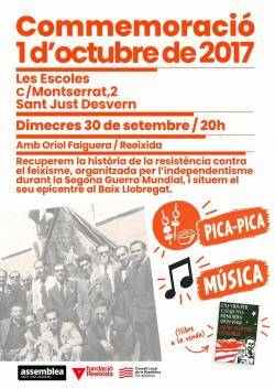 Sant Just commemorar&agrave; l'1 d'Octubre recuperant la mem&ograve;ria de la resist&egrave;ncia independentista contra el feixisme
