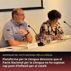 Plataforma per la Llengua denuncia que el Pacte Nacional per la Llengua no ha revertit la situaci&oacute; del catal&agrave;