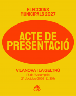 La CUP donar&agrave; el tret de sortida a la precampanya de les municipals del 2027 a Vilanova i la Geltr&uacute;