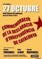 El Baix Llobregat commemorar&agrave; a Sant Climent el nov&egrave; aniversari de la Declaraci&oacute; d'Independ&egrave;ncia