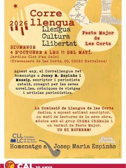 El Correllengua de les Corts homenatjar&agrave; Josep Maria Espin&agrave;s