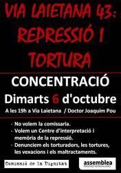 La protesta contra la tortura a Via Laietana 43 arriba a les 100 concentracions