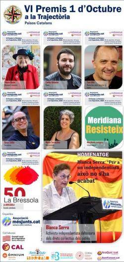 Els Premis 1 d?Octubre reten homenatge a Blanca Serra i reivindiquen la seva traject&ograve;ria independentista