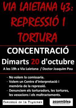 La reivindicaci&oacute; de mem&ograve;ria a Via Laietana 43 arriba a la concentraci&oacute; n&uacute;mero 100